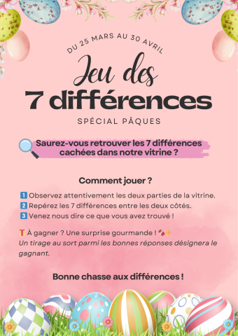 Jeu des 7 différences : Spécial Pâques