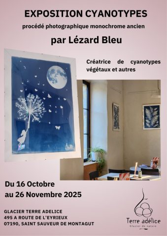 Exposition cyanotypes par le Lézard bleu_Saint-Sauveur-de-Montagut
