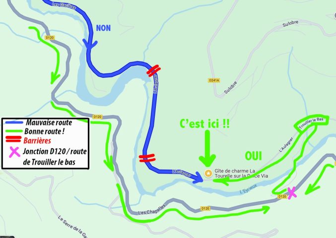 Accès à la Tourelle (Waze conseillé)